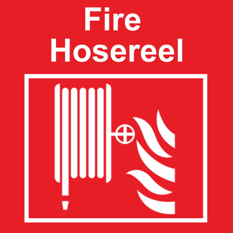 Fire Service Sticker Fire Hosereel (195mm x 195mm) (Outdoor Sticker) (4 pieces) | TECS