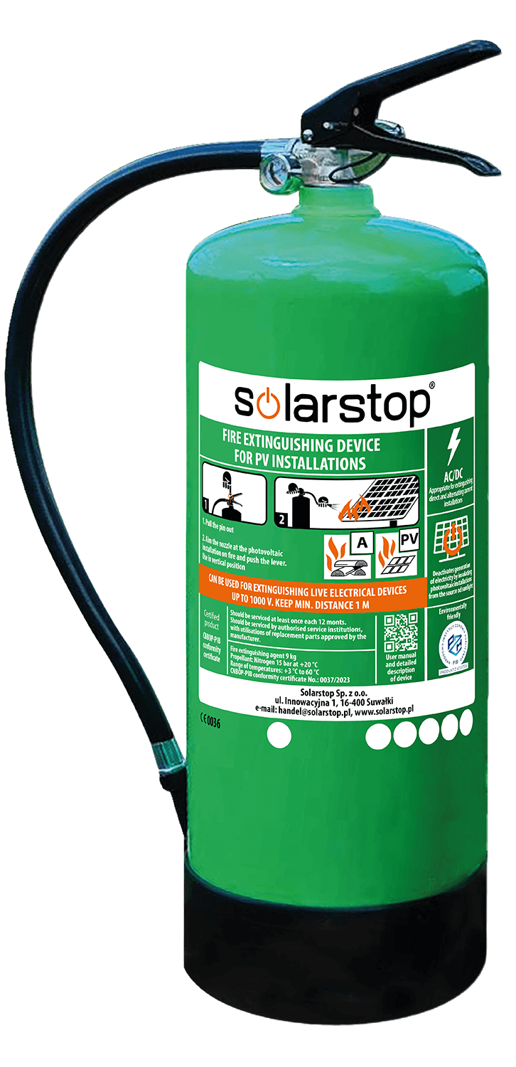 Solarstop Extinguishing Device for Photovoltaic Installations